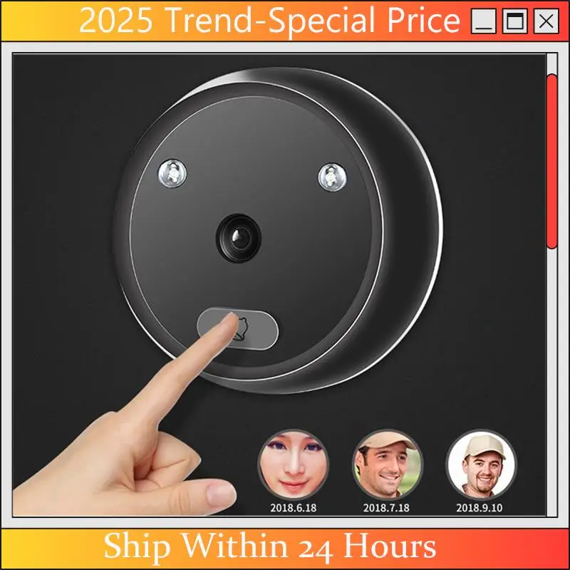 Zero Distance Visual Doorbell ไร้สาย HD กล้องป้องกันการโจรกรรมอิเล็กทรอนิกส์สมาร์ทแบบพกพามัลติฟังก์ชั่นกล้องใช้งานง่าย