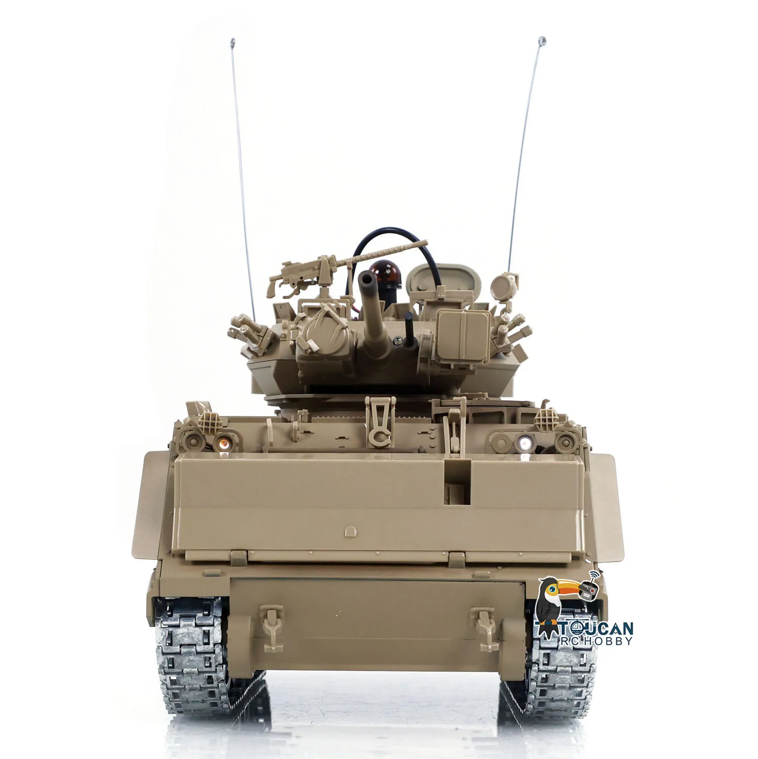 ألعاب 1/16 RC بانزر تونغدي خزان التحكم اللاسلكي M2412-A M113A1 MRV نكص النار وامض 320 برج دوران علبة التروس المعدنية