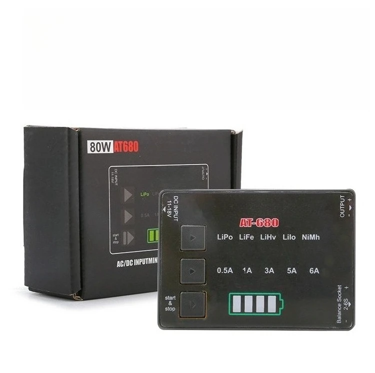 

For 1-6s LiFe LiHv Lilon Lipo Battery 1-15s Nimh Balance RC Charger Car Model Toys 80W 6A Mini Smart Battery Charger