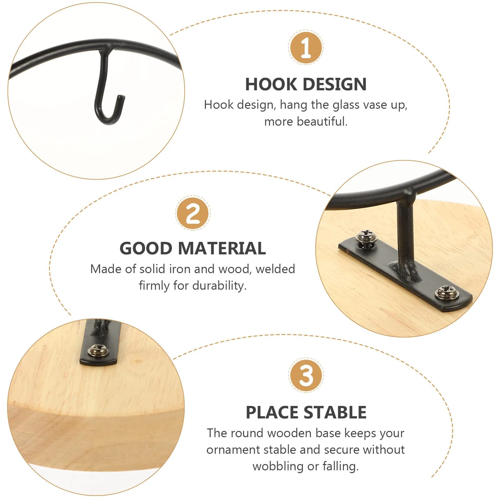 Creative Iron Hanging Stand Desktop Plant Pot Rack Simple Display Multi-Function Ornament Holder for Glass Globe Terrarium