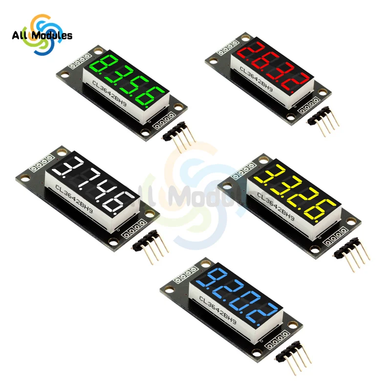 5 Stuks TM1637 Rode LED-displaymodule – 7-segment, 4 Cijfers, 0,36 Inch, I2C-klok, Voor Arduino En 3,3V/5V Projecten 3 miniatura