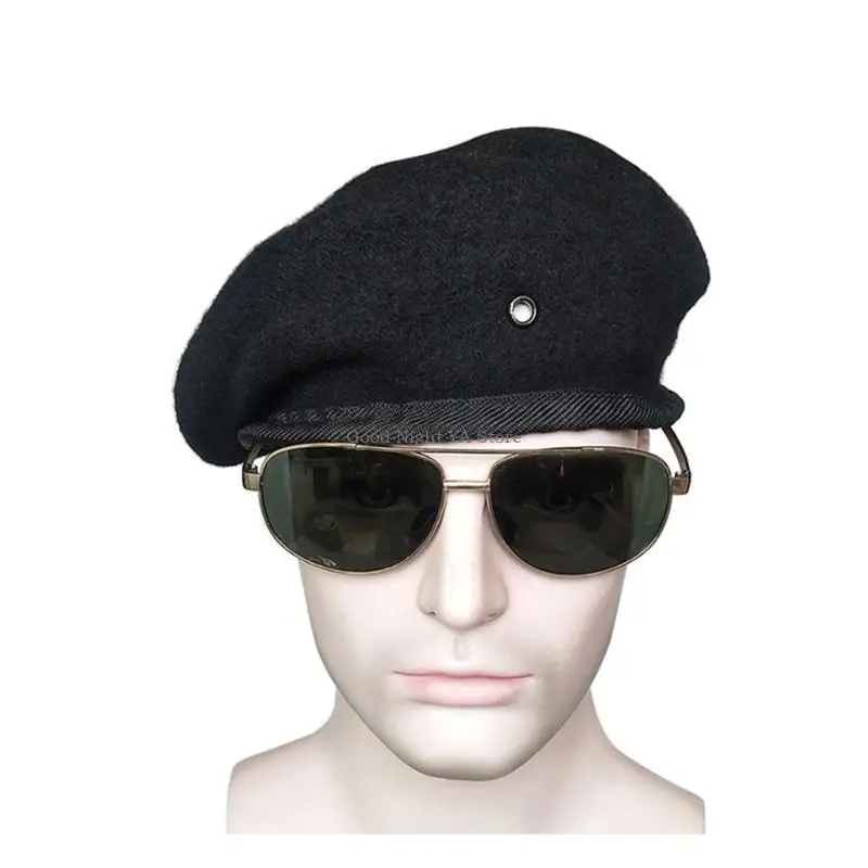 

Elegant Caps Wool for Uniforms Security Golden Badge