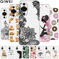 For Huawei Nova 12S Case Transparent Cute Soft Silicon TPU Coque for Huawei Nova 12s 12 S Phone Covers Nova12s Clear Bumper Capa