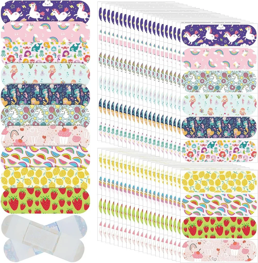 10pcs/set PE Waterproof Band Aid Cartoon Boys Girls Kawaii Wound Dressing Plaster Tape Strips Adhesive Bandages Patch Woundplast