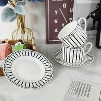 New trendy bone china coffee cup and dish set, European style household couple breakfast cup, milk cup, coffee cup