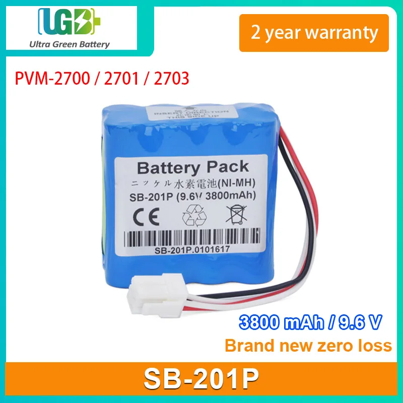 

UGB New battery For Nihon Kohden SB-201P X076 PVM-2700 PVM-2701 PVM-2703 medical Battery 9.6V 3800mAh