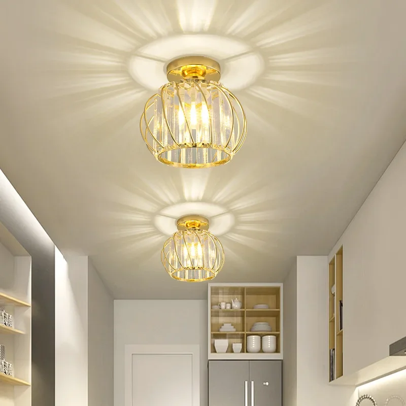 Plafonnier LED en cristal pour la décoration intérieure moderne, lampe, allée, couloir, escalier, salon, chambre, salle à manger, cuisine