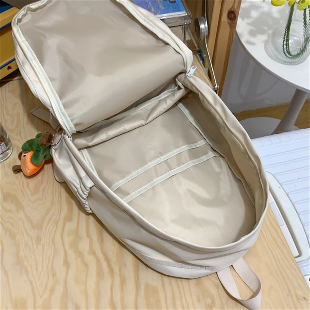 Fashion High Quality Nylon Women's Backpack Large Capacity Solid Color New Ladies Shoulder Bag Student Travel Bags Bolso Mujer