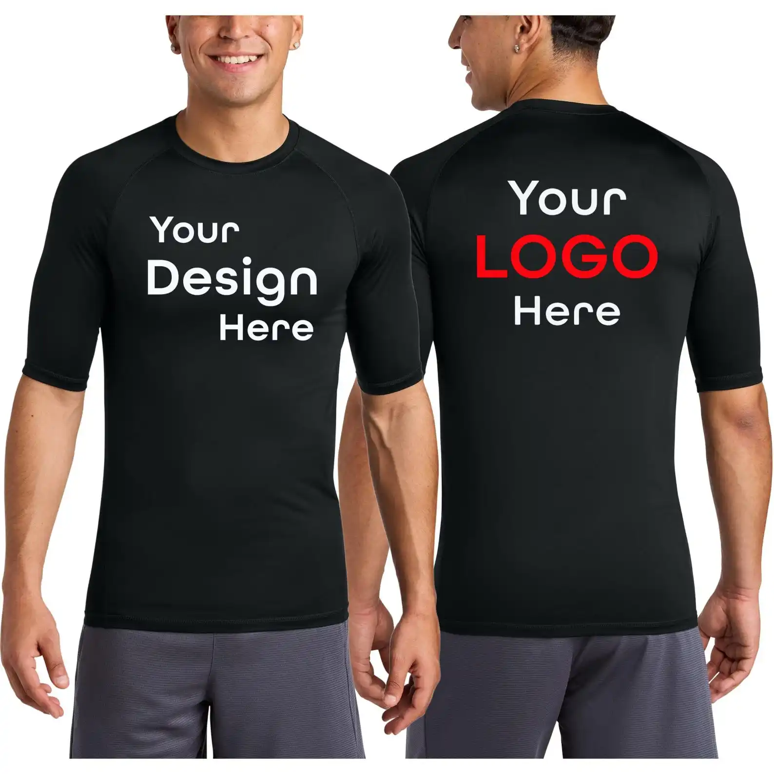 

Custom Football Team Sport Compression Shirt Men's Personalized Text Logo Team Tops Designs Your Fitness Workout Gym Shirts
