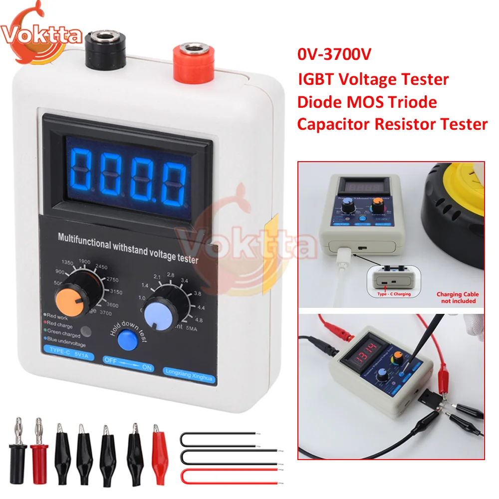 0V-3700V napięcie IGBT dioda Tester próbnik elektroniczny MOS trioda kondensator rezystor wytrzymuje Tester wyświetlacz LCD woltomierz multimetr