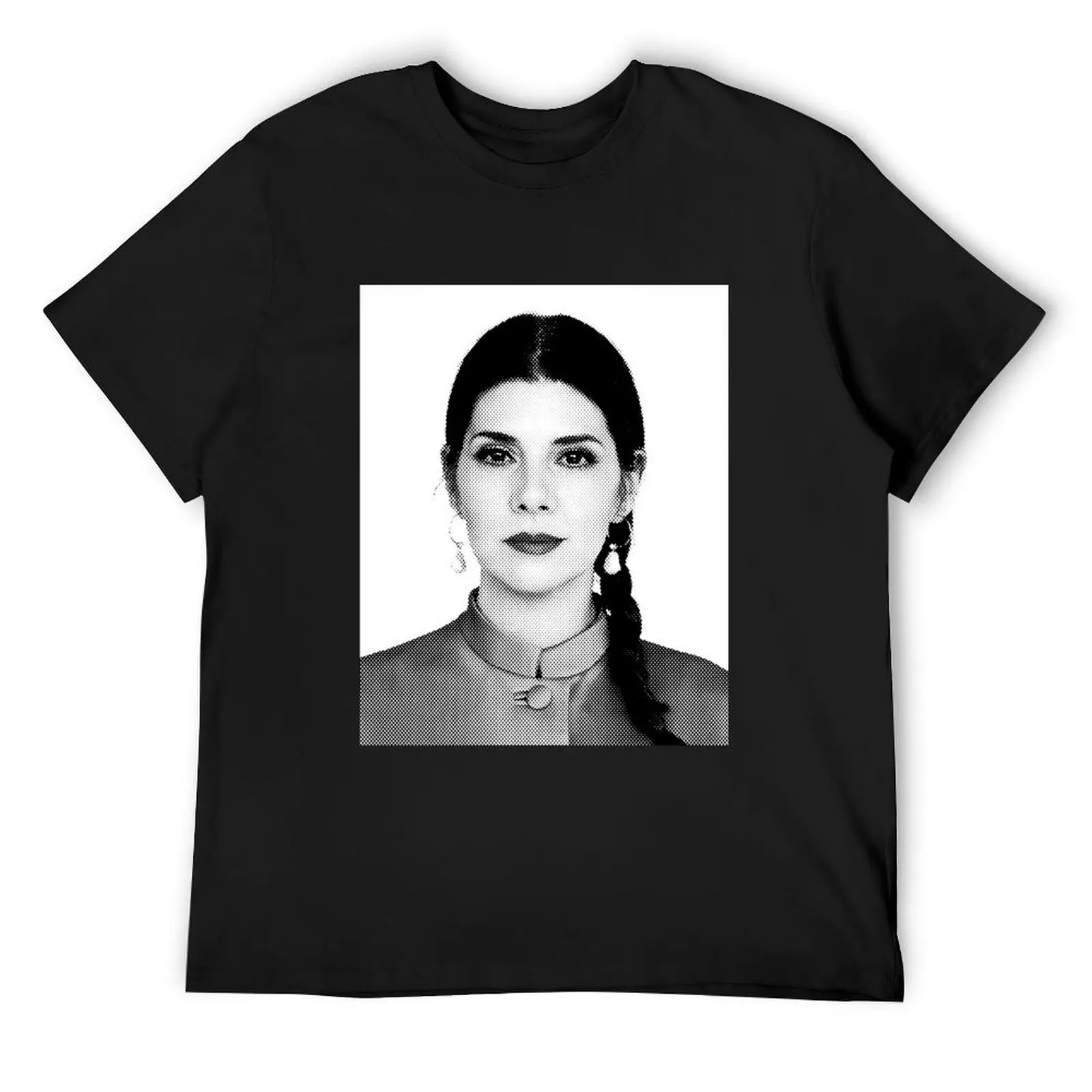 Marisa Tomei Black & White Portrait Made Of Points T-Shirt oversized graphic t shirt vintage slim fit t shirts for men