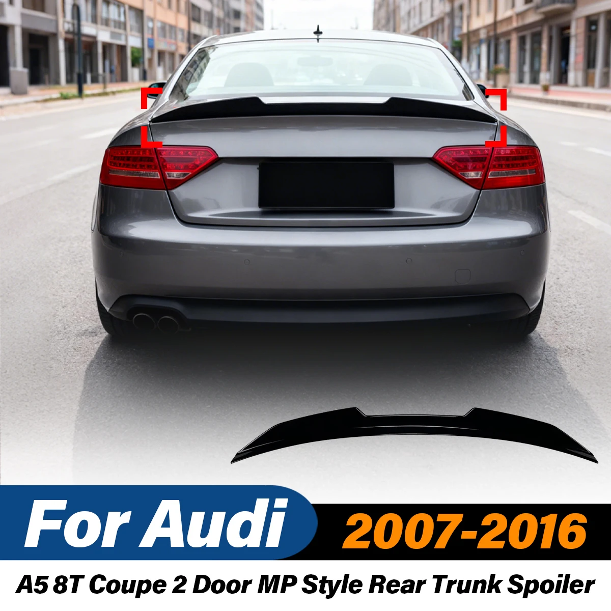 

Для Audi A5 8T Coupe 2-дверный MP Style 2007 2008 2009 2010 2011 2012 2013 2014 2015 2016 Комплект модификации спойлера заднего багажника автомобиля
