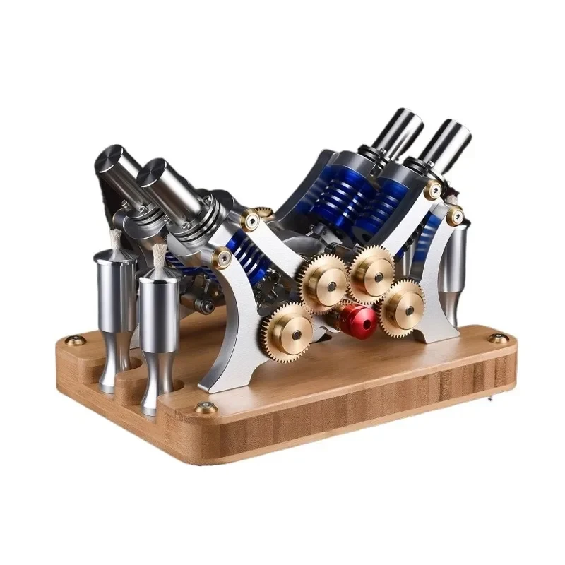 Metal Precision Coaxial Four cylinder Engine Model Can Be Started Experimental Teaching Model Toy M20-TZ-V4