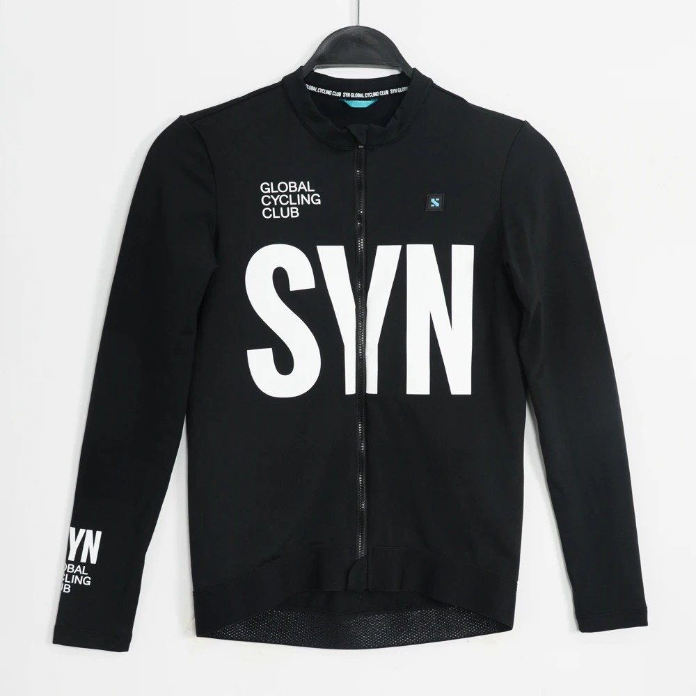 Men SYN Winter Warm Cycling Jersey Long Sleeve Thermal Fleece MTB Road Bike Clothing Windbreaker Jersey Maílllot Ciclismo Hombre