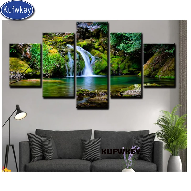 

Waterfall 3d diamond Embroidery,crystal Diamond-Painting full square drill Mosaic Stich puzzle 5d diamond Set Nature DIY paintin