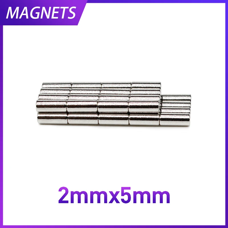 50/100/200/500/1000/2000PCS 2x5 Long Strong Powerful Magnets Disc Permanent Magnet 2x5mm Small Round Neodymium Magnet 2*5