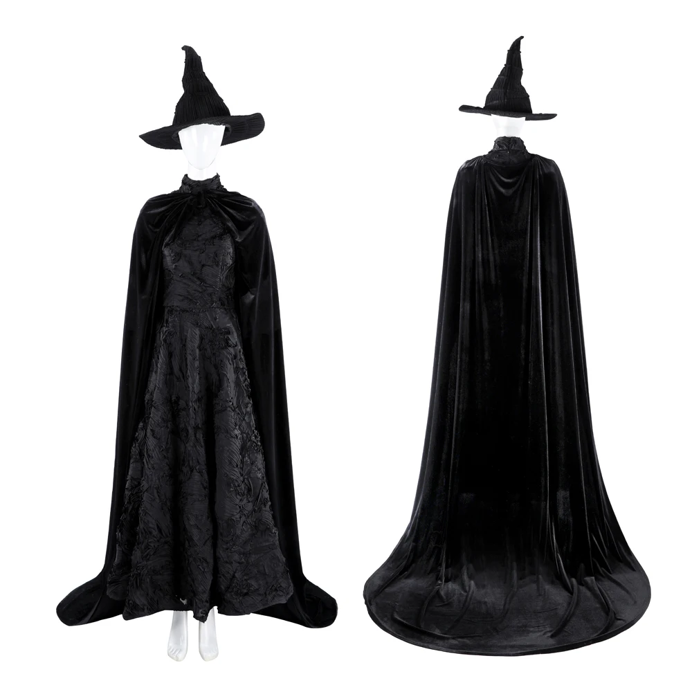 Halloween Carnival Cosplay Costume Witch Cosplay Costume Black Hat Dress Cloak Witch Costume