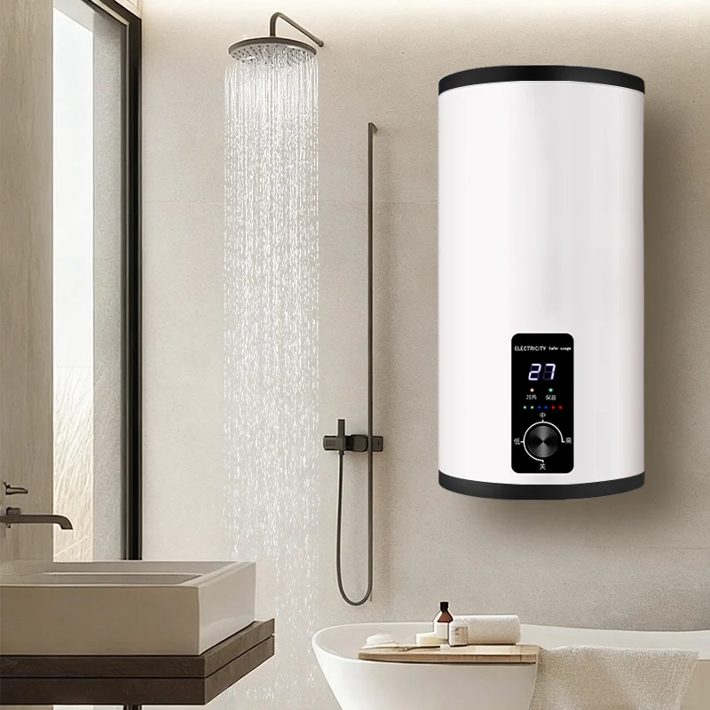 IPX4 30L-80L Vertical Electric Water Heater Energy Efficient Wall Mounted RV Bath Shower Smart Features for Household