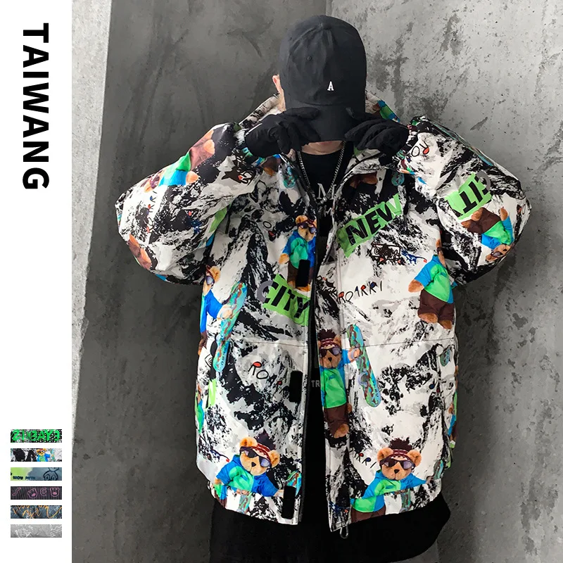 Winter New Youth Snowflake Printing down Jacket