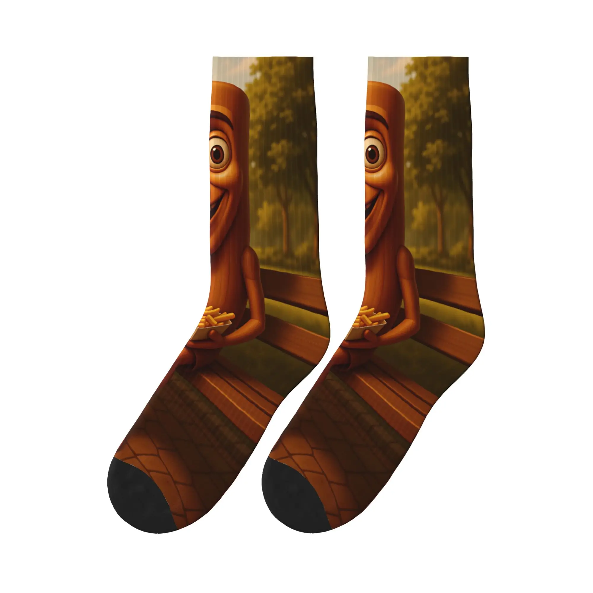 Couple Socks Tung Tung Sahur Park Snack Time Cartoon Stockings Anti Breathable Socks Winter Leisure Graphic Running Sports Socks