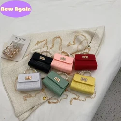 Children's candy colors messenger Bags Kids Pearl Jelly Handbag girls Shoulder Purse Kid's Crossbody bags Small Wallets NA056
