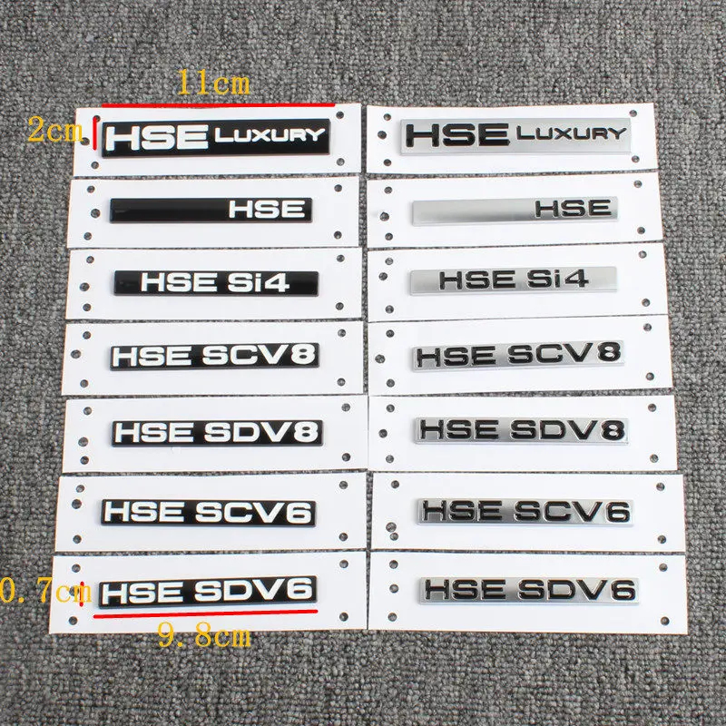 Car Trunk Sticker Side Badge Decor For Defender 90 110 130 Discovery Sport Range Rover HSELUXURY SDV8 V6 3D Emblem Accessories
