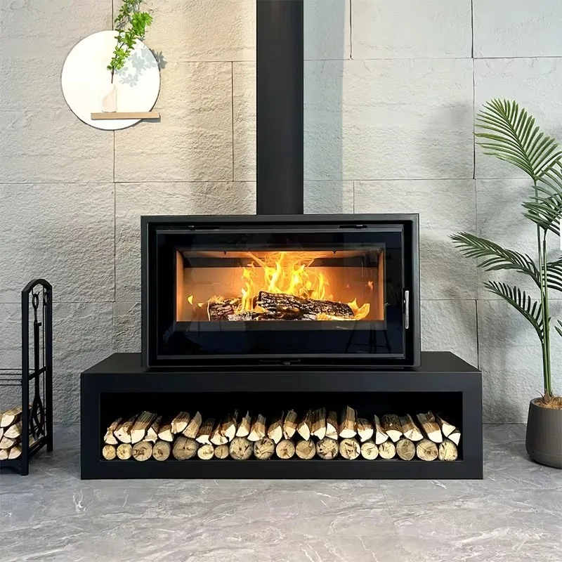 Factory Price New Design Luxury Modern Style Steel Plate Eco-Friendly Heating Fireplace Independent Firewood Stove  wjr
