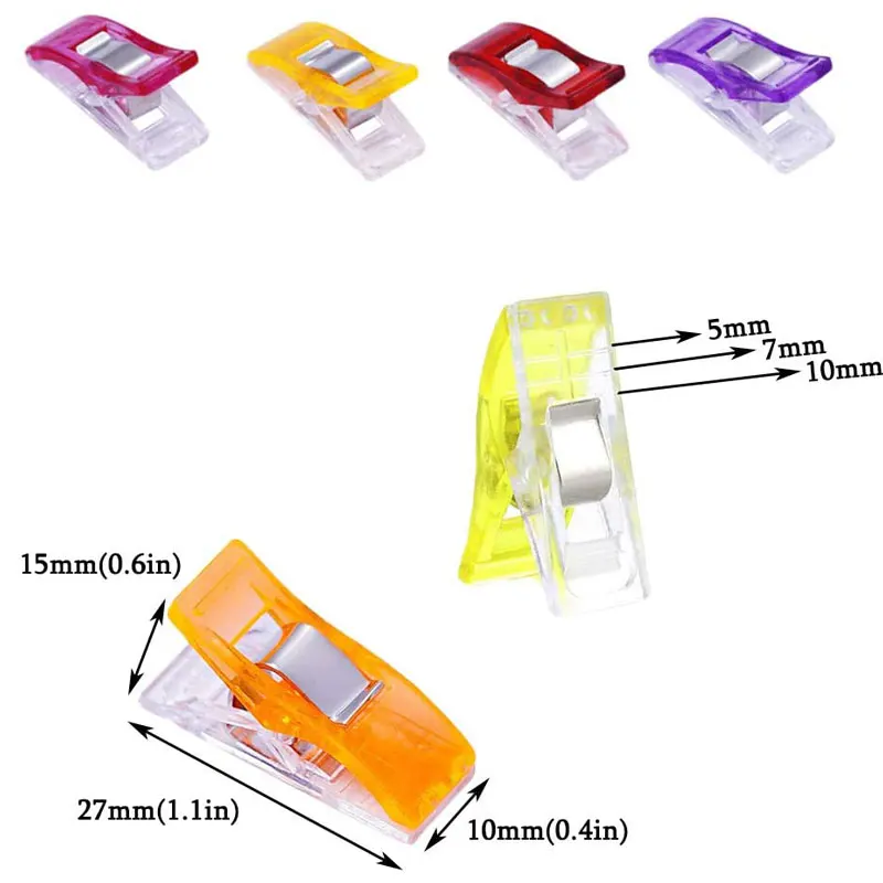 30/50 sztuk uniwersalny pikowania klipy do szycia klipy małe plastikowe klipsy do tkaniny do szycia wiążące DIY rzemiosła 2.7x1x1.5cm