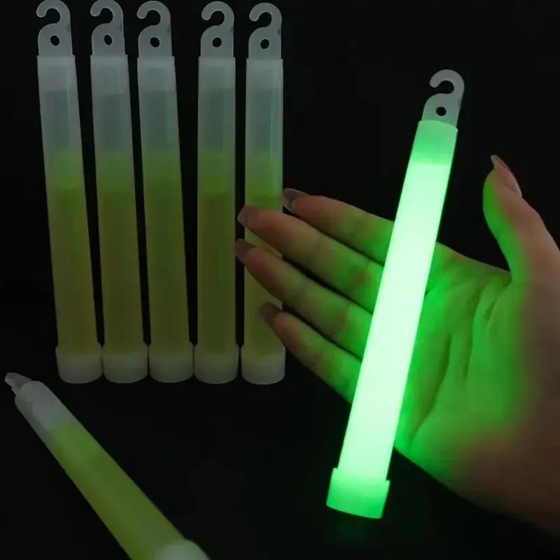 6-Zoll Mini-Leuchtstäbe mit Haken, fluoreszierendes Licht für Outdoor-Camping, militärische Notfälle, Partydekorationen und Konzertrequisiten.
