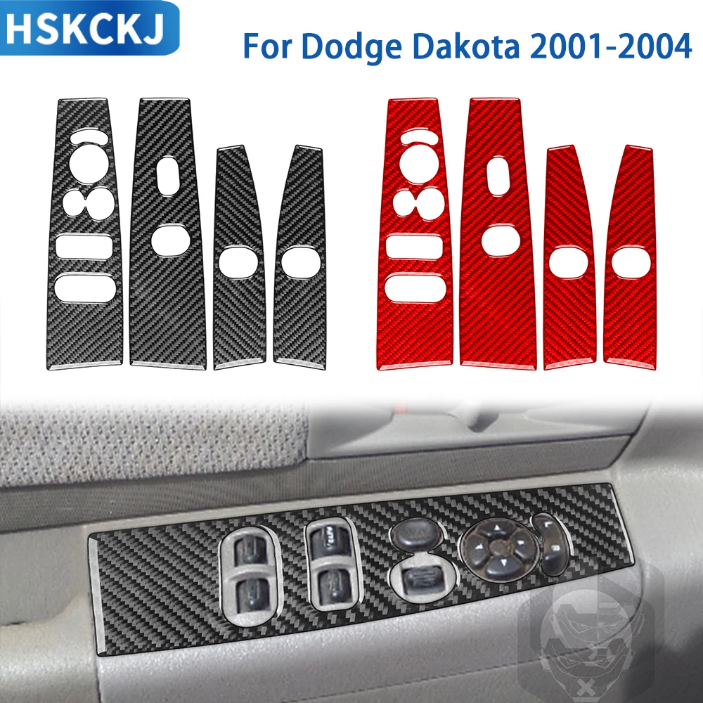 For Dodge Dakota 2001 2002 2003 2004 Accessories Carbon Fiber Car Interior Windows Control Panel Trim Sticker