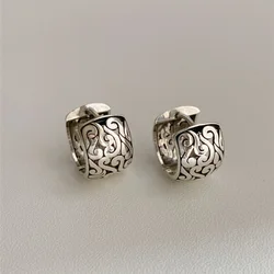 New Arrival Vintage Hollowing Out Flower 925 Silver Needle Ladies Stud Earrings Promotion Jewelry For Women Gifts Anti Allergy