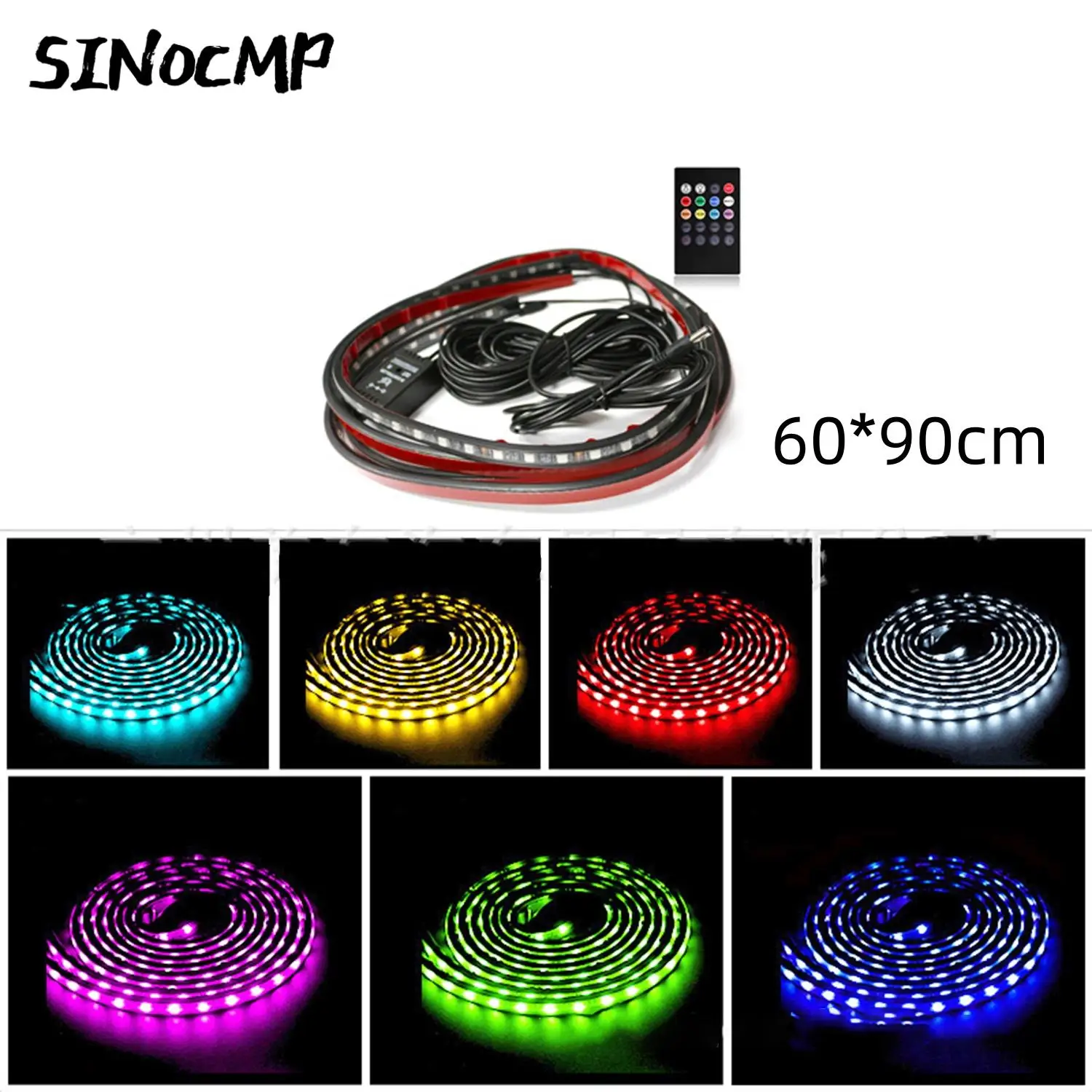 

1 комплект автомобильного шасси атмосферного освещения 60*90 см для автомобиля, мотоцикла, квадроцикла, One Tow Four/Led RGB фонари с управлением через приложение, автомобильные детали