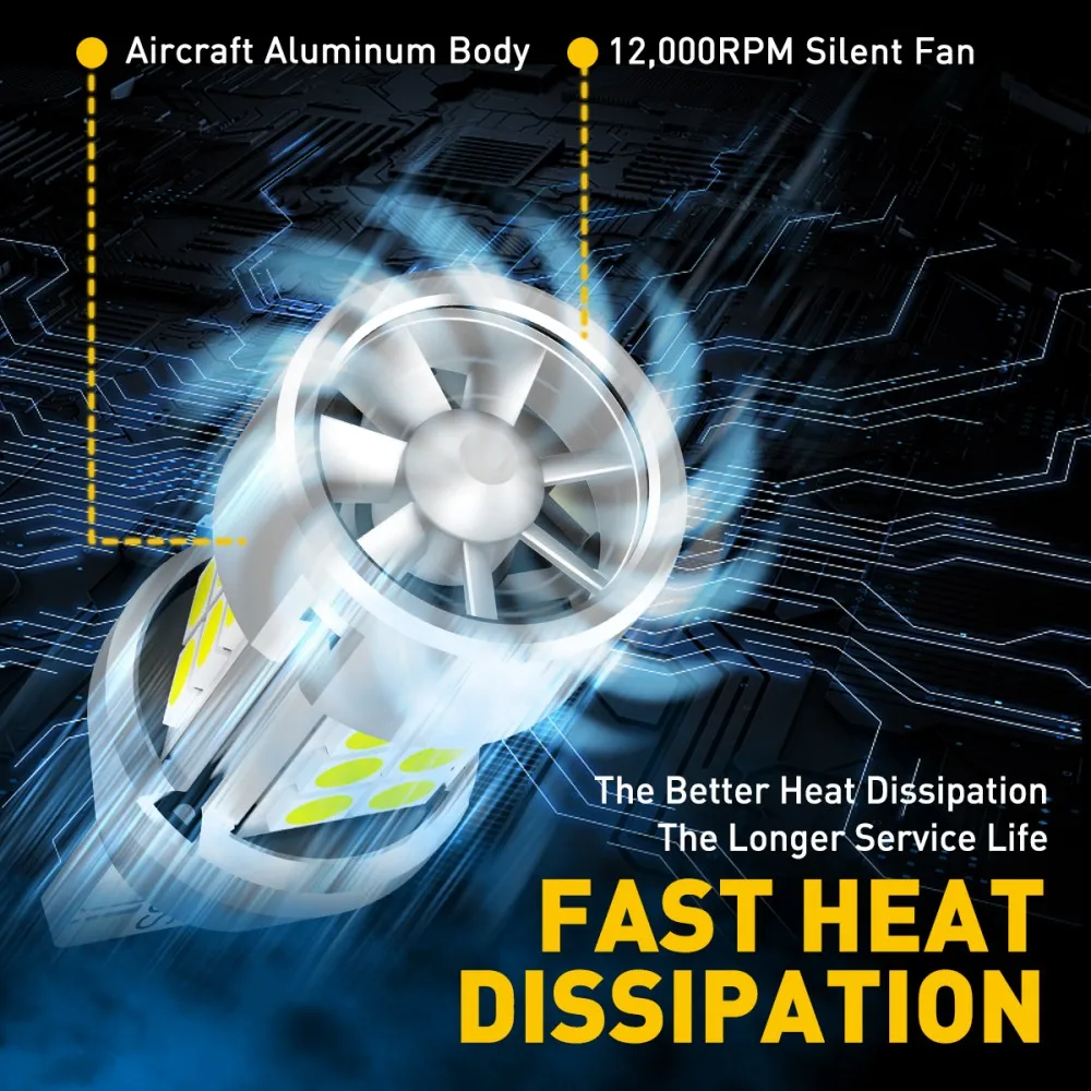 AUXITO 2 قطعة W16W T15 LED لا خطأ 912 921 LED لمبة Canbus مع مروحة عالية الطاقة عكس مصباح إشارة أضواء السيارة 12 فولت 2000LM الأبيض