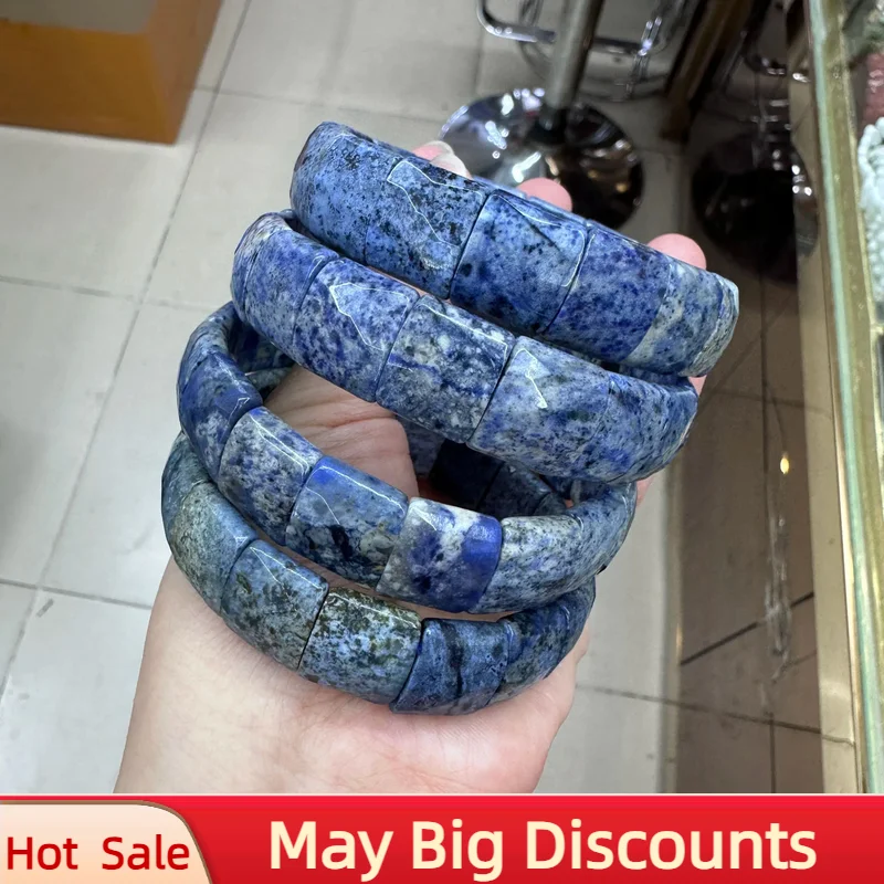 2024 New AAA Dumortierito Jewelry Stone Beads Bracelet Natural Gemtone Jewelry Bangle For Woman For Man Wholesale Party Gift