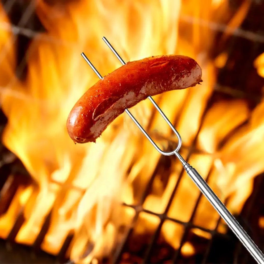 

Вилки для барбекю на открытом воздухе, 5x телескопические U-образные палочки для жарки барбекю для кемпинга, кухонный инструмент для пикника, легко носить инструменты для барбекю