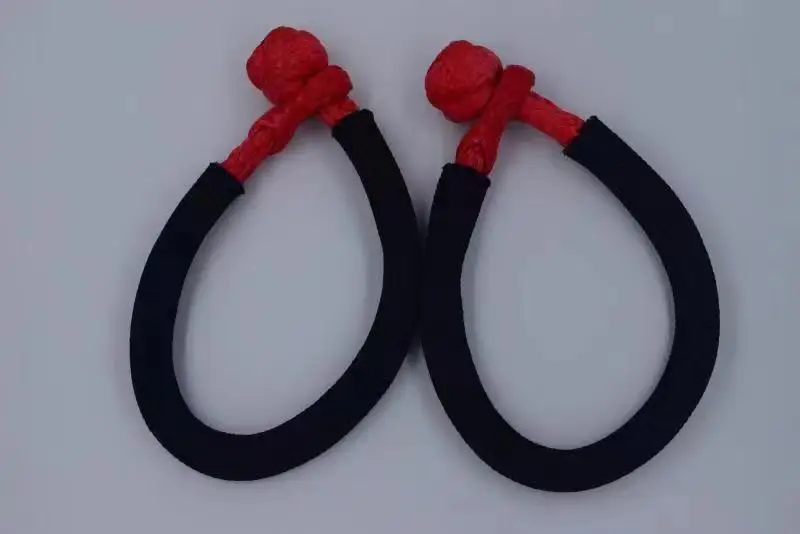 2PCS Red 6mm*120mm Soft Shackle 1/4inch×80mm Shackle to Replace Conventional Metal Shackle for Sailing Climbing Recovery