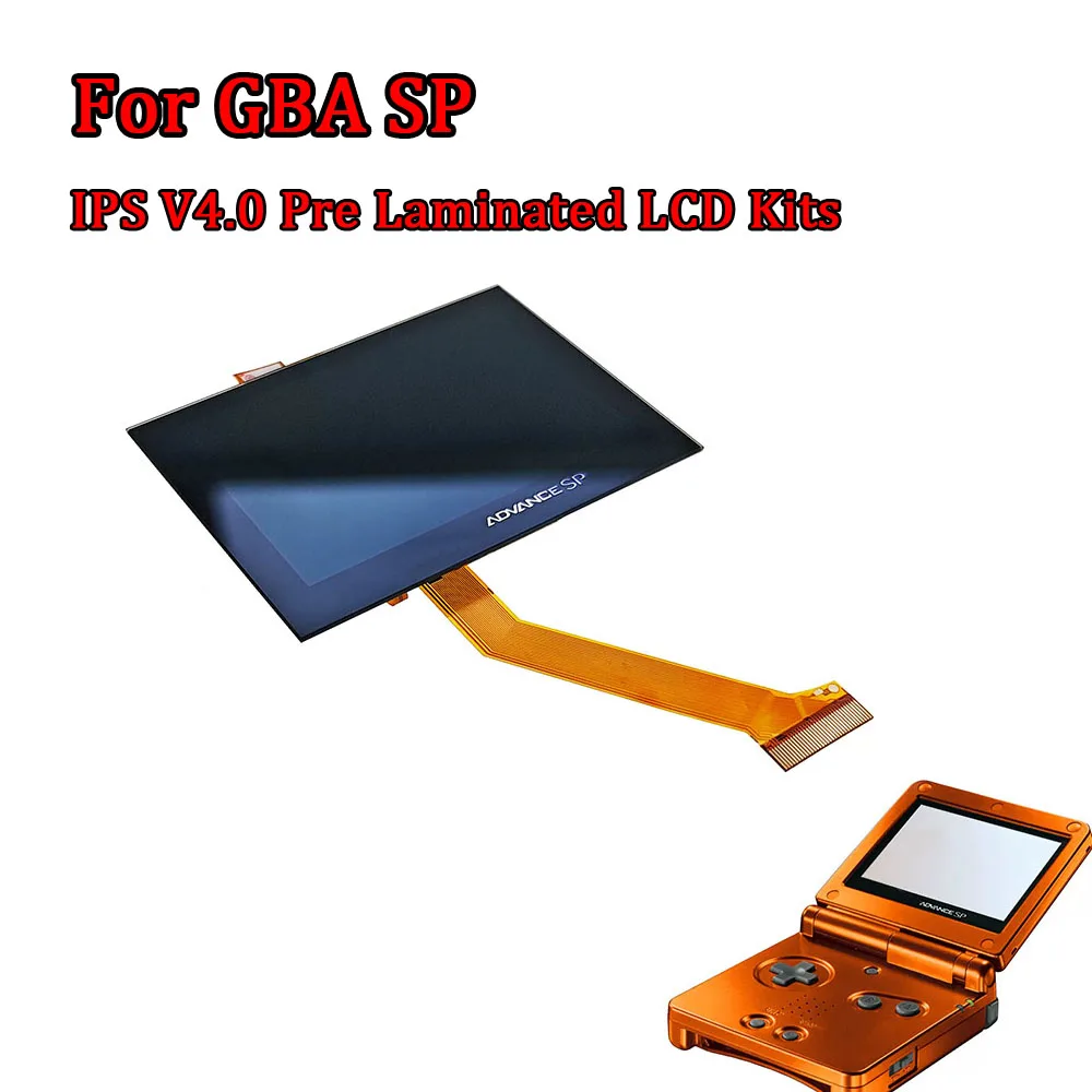 Backlight Pre Laminated IPS V4 LCD Screen Kits For GameBoy Advance GBA SP Game Console Highlight Brightness Screen IPS V4 LCD