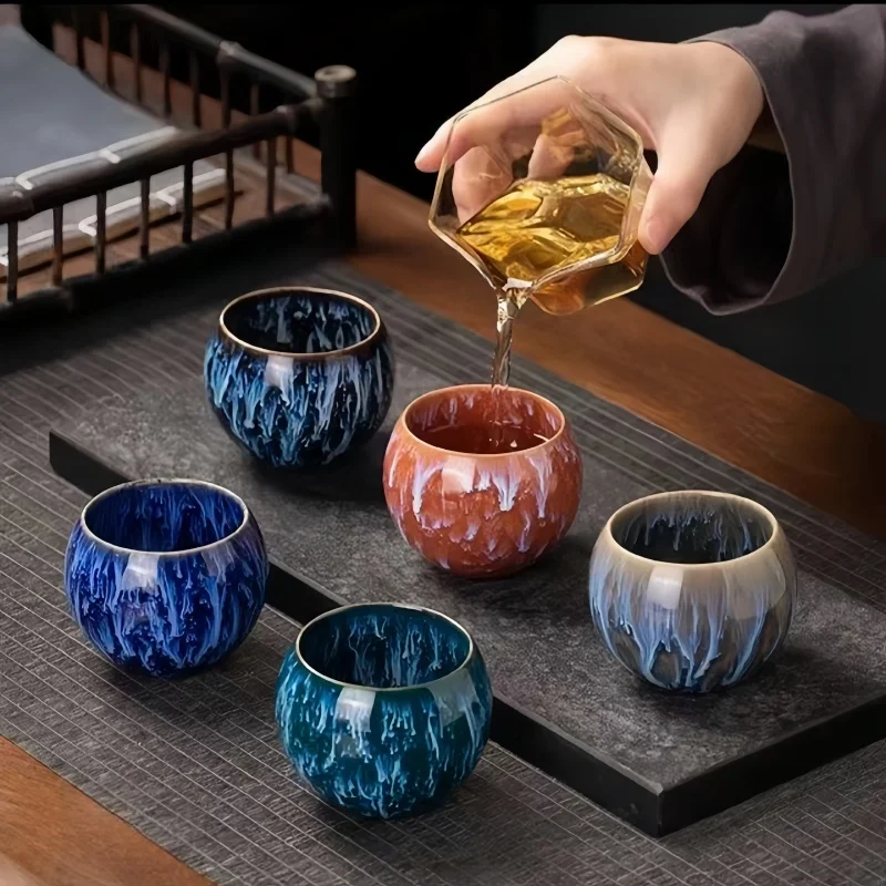 

140ml Naturally kiln transformed tea cups water cups ceramic cups collectors cups decorations masters cups beautiful cups