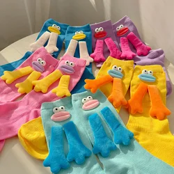 Women's Japanese Korean Hand Sock Cute Sausage Mouth Dopamine Girls Calf Stockings Sweet Baby Comfortable Nice Mid-tube Socks