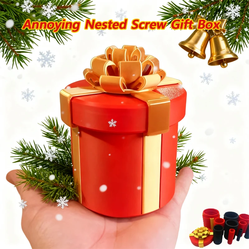 

Annoying Nested Screw Gift Box Funny Prank Christmas Gift Surprise Box Pop Up With Screws Annoying Present Decoration