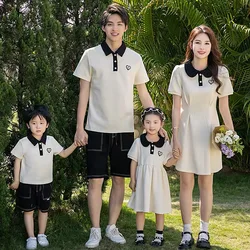 Short Sleeve Family Matching Outfits Look Mother Daughter Dresses Father Son T-Shirts Daddy Mommy and Me Clothes Summer 2024