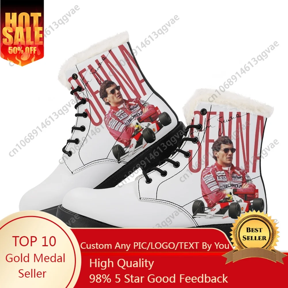

Ayrton Senna Plush Boots Mens Womens Teenager Shoes Casual Boot Light High Quality Couple Customize Shoe