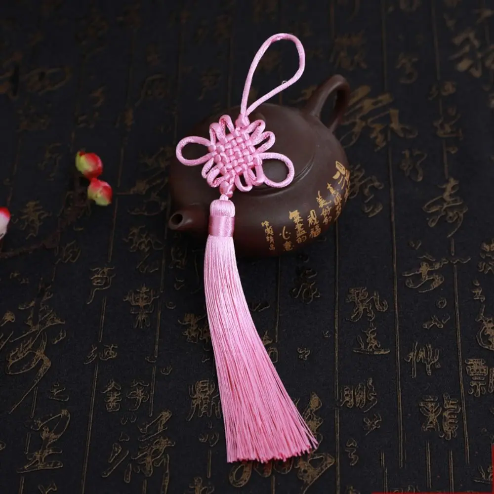 

Small Size Chinese Knot Tassel Traditional Chinese Style Handmade Chinese Knot Pendant DIY Polyester Gift Box Pendant Car