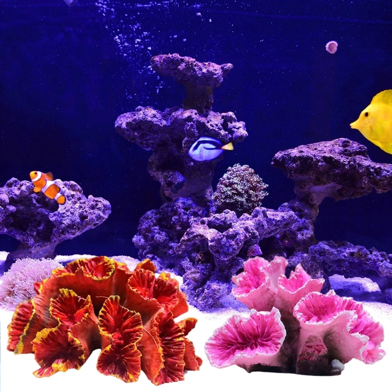 Artificial Coral Plant Aquarium Color Ornaments Polyresin Coral Decor DIY Fish for Tank Decoration Resin Coral Fish House