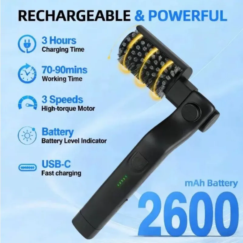 Electric Grill Brush, 2-in-1 Wireless Rechargeable Grill Cleaning
