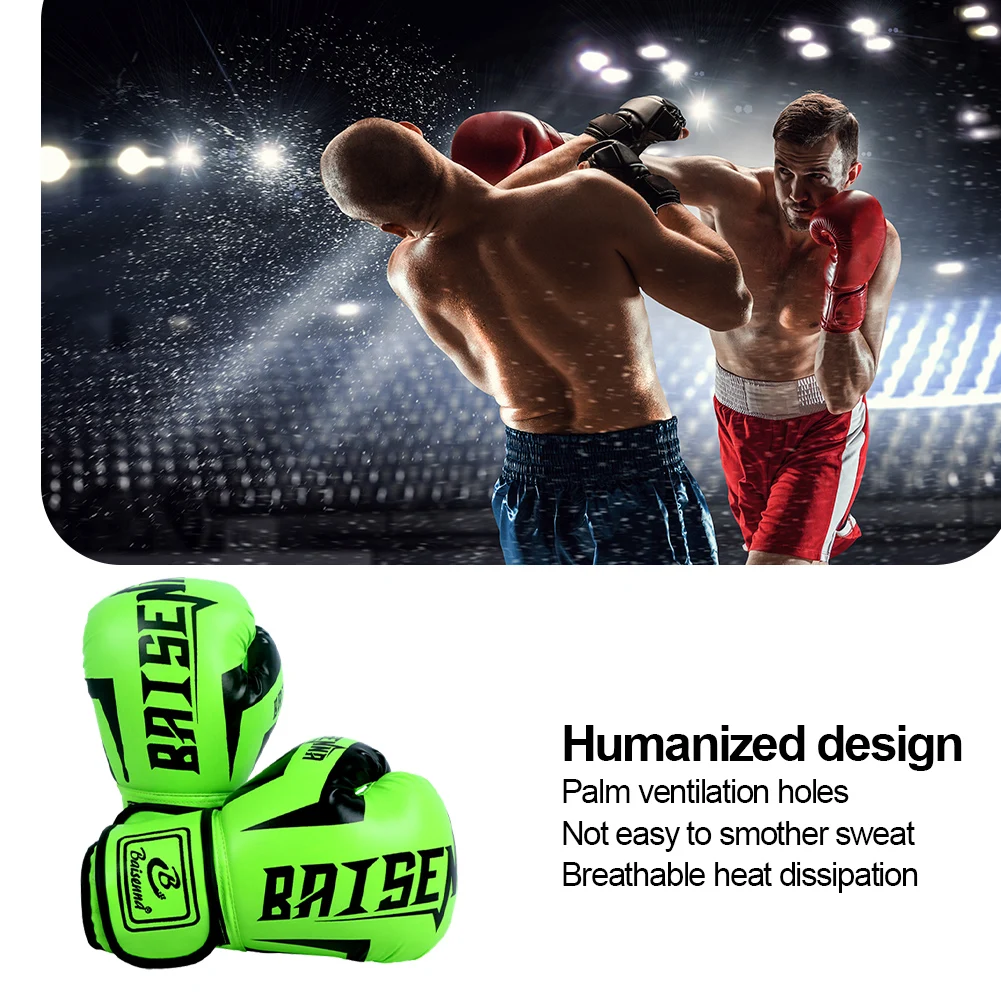 Gants d'entraînement de boxe en PU pour adultes et enfants, anneau de Rotterdam, respirant, durable, formation unique, autocollant, degré de déchirure