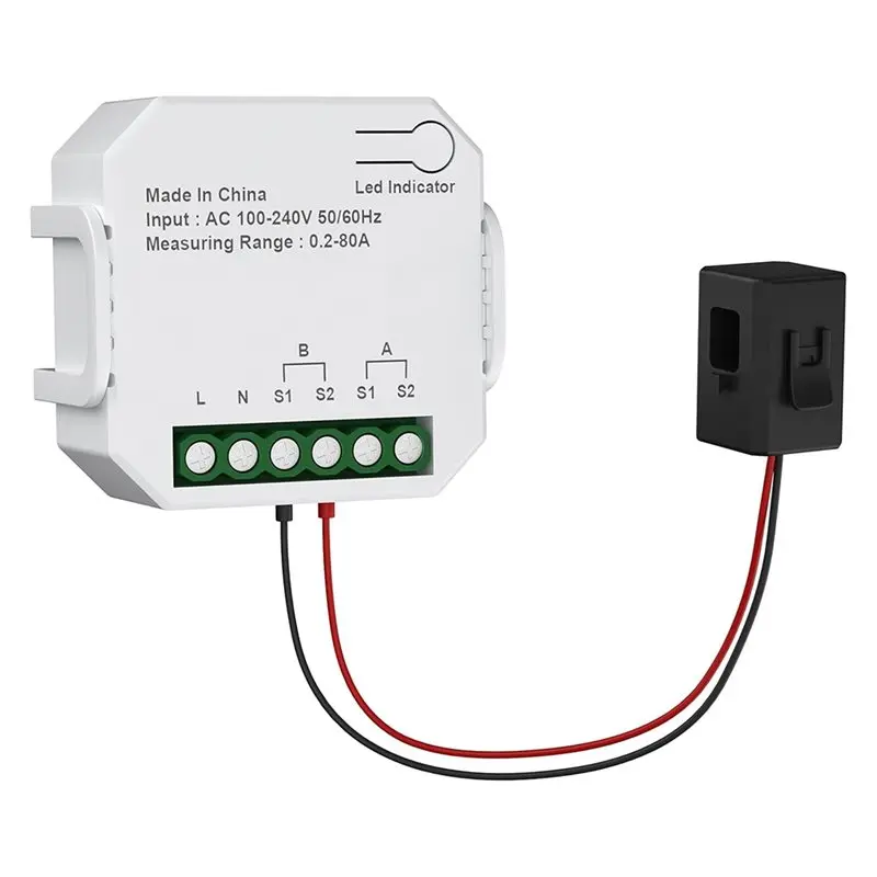 AT82-1-Channel Wifi Power Meter 80A, Real-Time Electricity Usage Monitoring For Household Power For Smart Life/TUYA APP