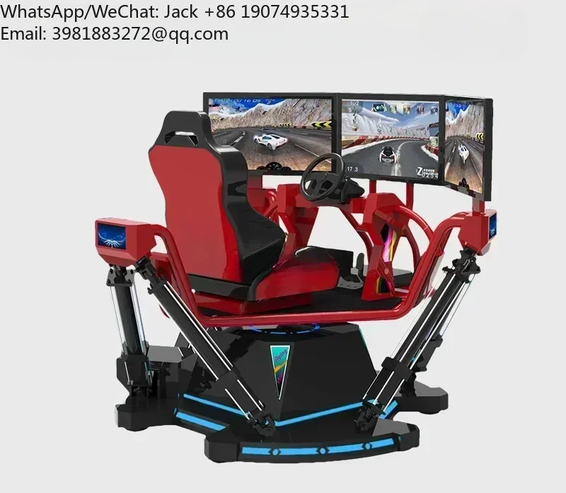 Venda quente de fábrica sim racing 6 eixos movimento vr máquina de jogo de corrida simulador de carro tela tripla simulador de corrida de movimento