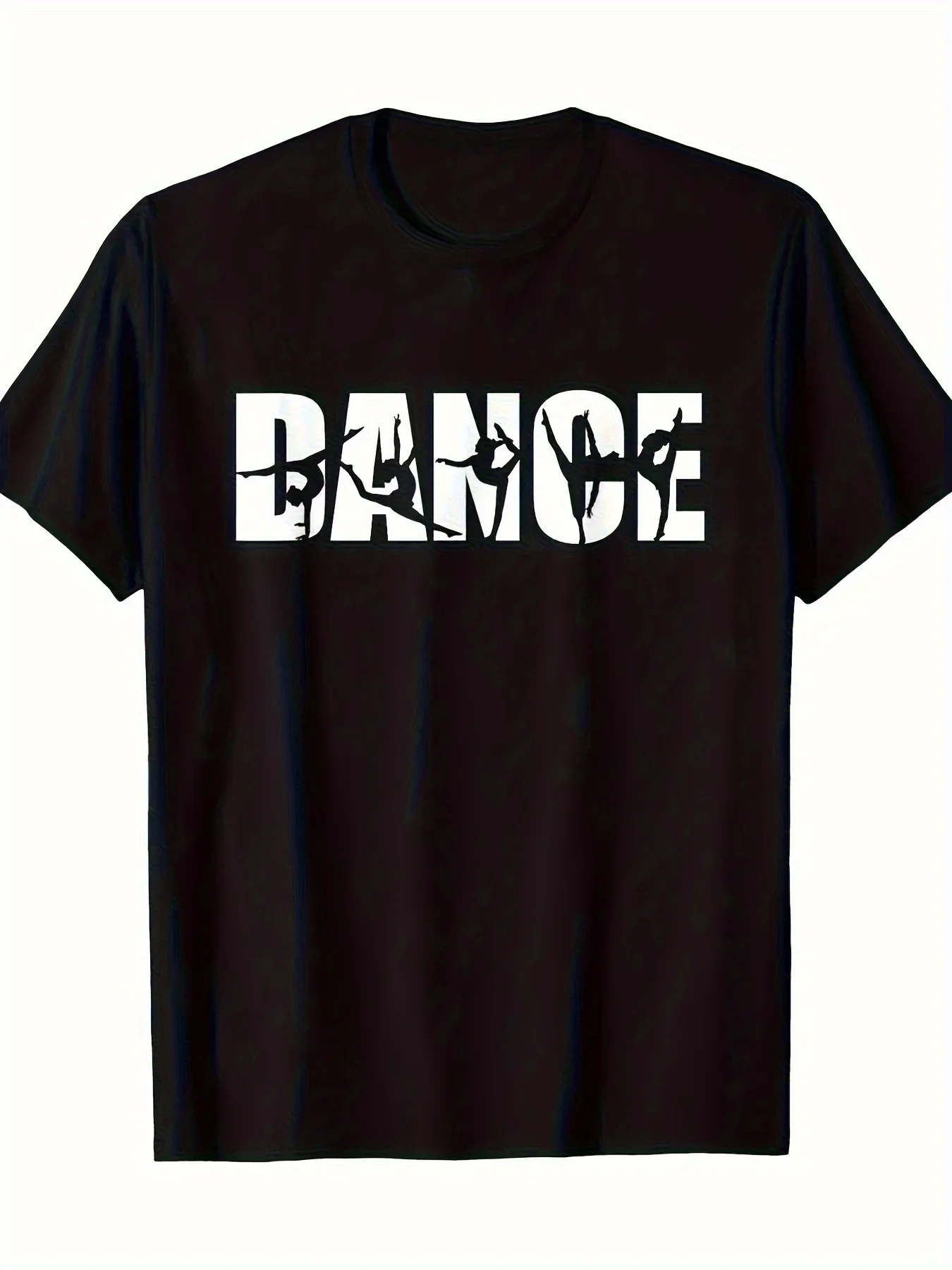 New Men's Single-piece Round-neck Short-sleeve T-shirt, Featuring Dance or Dancer Patterns, Versatile for All Seasons and Casual