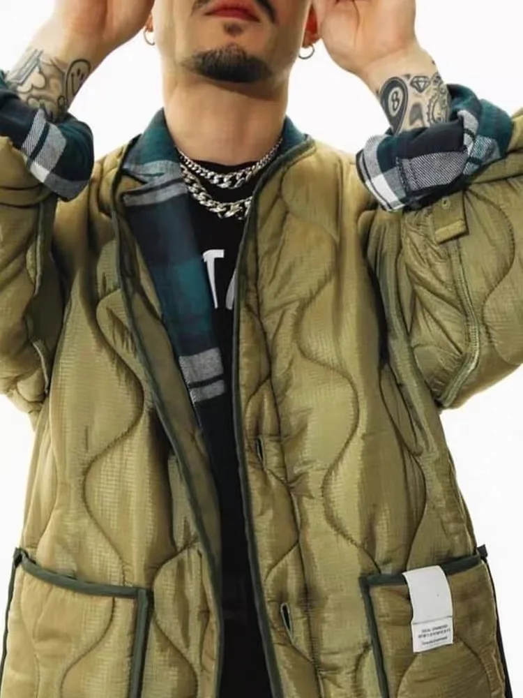 Jaet décontracté en coton et Nylon, résistant à la déchirure, vêtements d'extérieur d'hiver pour jeunes, longueur régulière, fermeture à bouton unique
